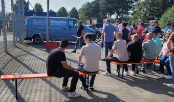 Fahrradrallye - Station im Tekloth-Solar-Stadion